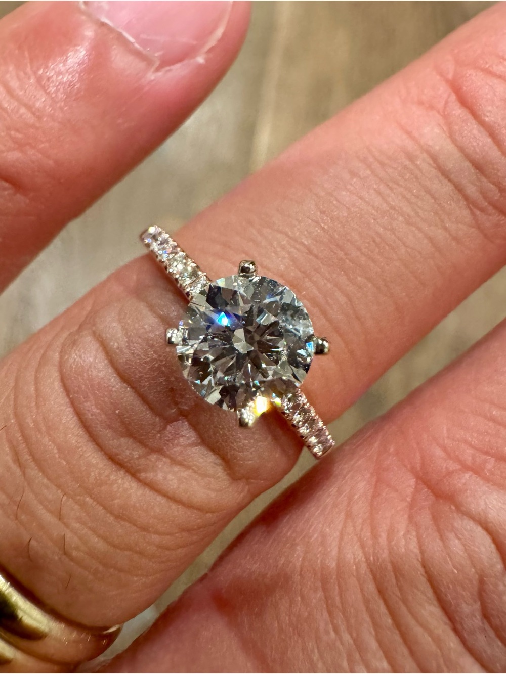 14K Rose and White Gold Lab Grown Diamond Engagement Ring